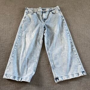 GAP Women's 20/35R Acid Wash Wide Leg Denim